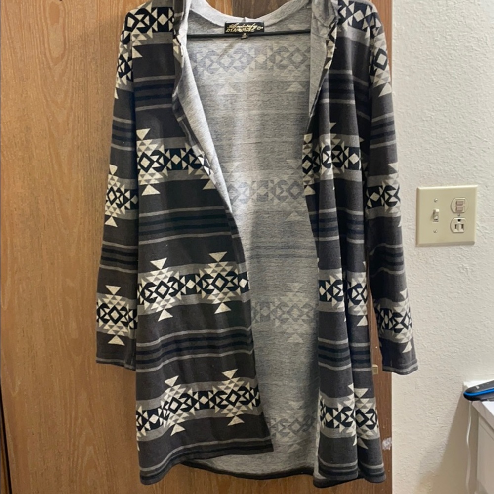 Hooded cardigan lightweight